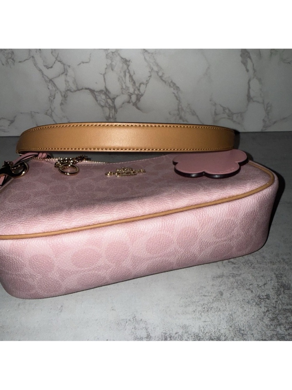 Coach Teri Shoulder Bag In Signature CanvasPowder Pink - Picture 5 of 7